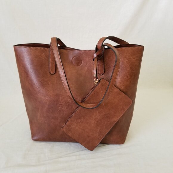 Montana West Handbags - NWOT! Montana West Faux Leather Tote Shoulder Bag Purse w/Matching Bonus Pouch